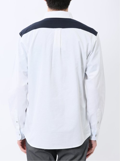 【WEB限定】綿オックス トリコテープ レギュラーカラー長袖シャツ