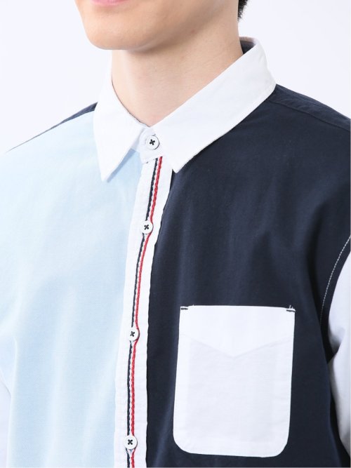 【WEB限定】綿オックス トリコテープ レギュラーカラー長袖シャツ