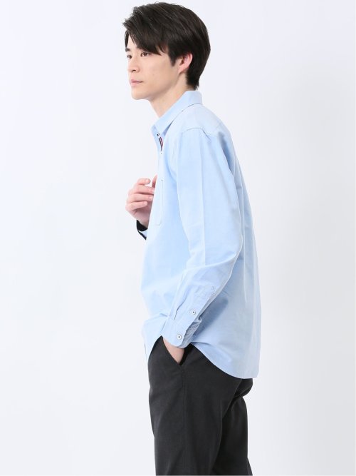 【WEB限定】綿オックス トリコテープ レギュラーカラー長袖シャツ