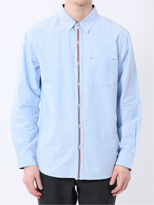 【WEB限定】綿オックス トリコテープ レギュラーカラー長袖シャツ