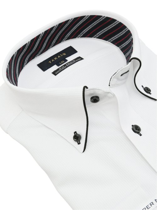 ノーアイロンストレッチ スタンダードフィット ボタンダウン長袖ニットシャツ