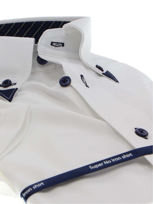 ノーアイロンストレッチ レギュラーフィットボタンダウン半袖ニットシャツ(S 01白): ビジネス シャツ/ブラウス | TAKA-Q