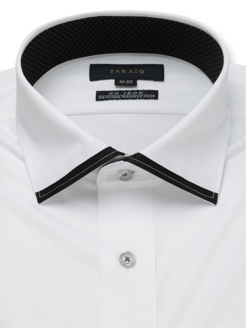 ノーアイロンストレッチ スタンダードフィット ワイドカラー長袖ニットシャツ