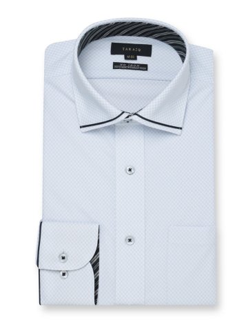 ノーアイロンストレッチ スタンダードフィット ワイドカラー長袖ニットシャツ