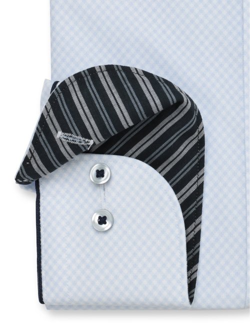 ノーアイロンストレッチ スタンダードフィット ワイドカラー長袖ニットシャツ