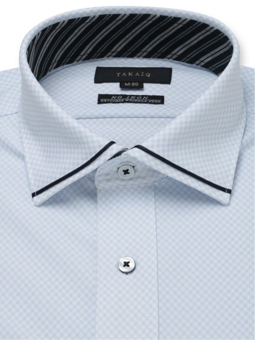 ノーアイロンストレッチ スタンダードフィット ワイドカラー長袖ニットシャツ