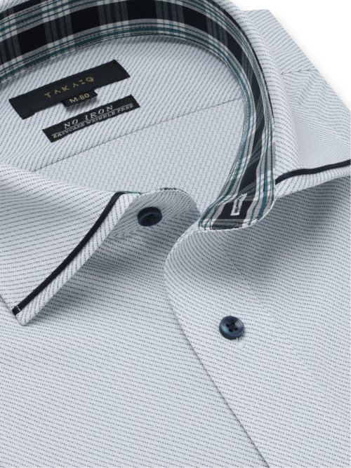 ノーアイロンストレッチ スタンダードフィット ワイドカラー長袖ニットシャツ