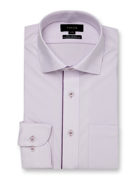 ノーアイロンストレッチ スタンダードフィット ワイドカラー長袖ニットシャツ