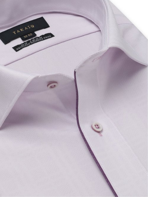 ノーアイロンストレッチ スタンダードフィット ワイドカラー長袖ニットシャツ