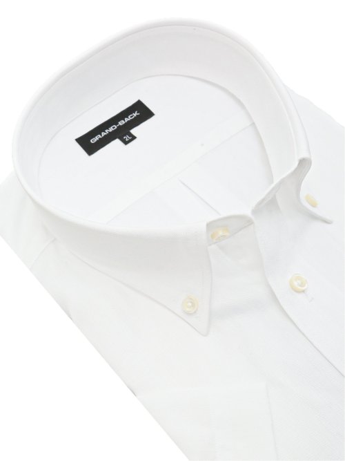 【大きいサイズ】グランバック/GRAND-BACK 綿100% 形態安定 ボタンダウン半袖シャツ