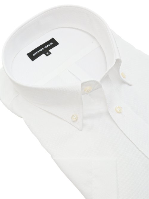 【大きいサイズ】グランバック/GRAND-BACK 綿100% 形態安定 ボタンダウン半袖シャツ