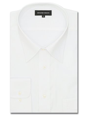 【大きいサイズ】グランバック/GRAND-BACK 綿100% 形態安定 セミワイドカラー長袖シャツ