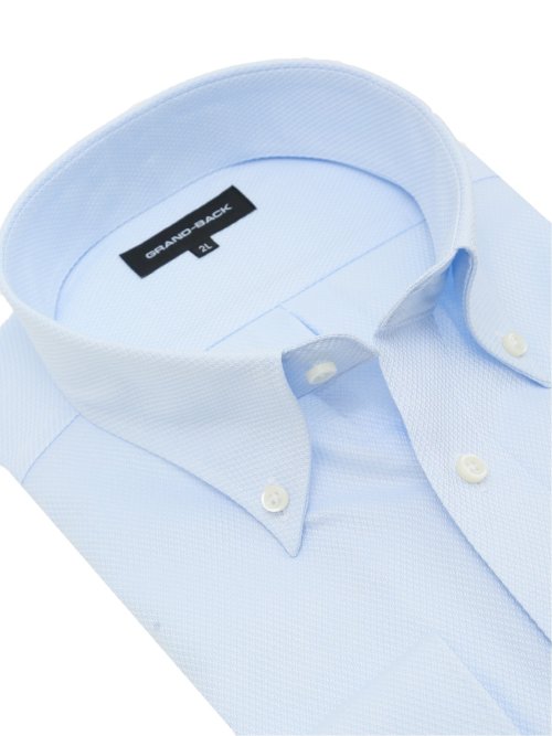 【大きいサイズ】グランバック/GRAND-BACK 綿100% 形態安定 ボタンダウン長袖シャツ