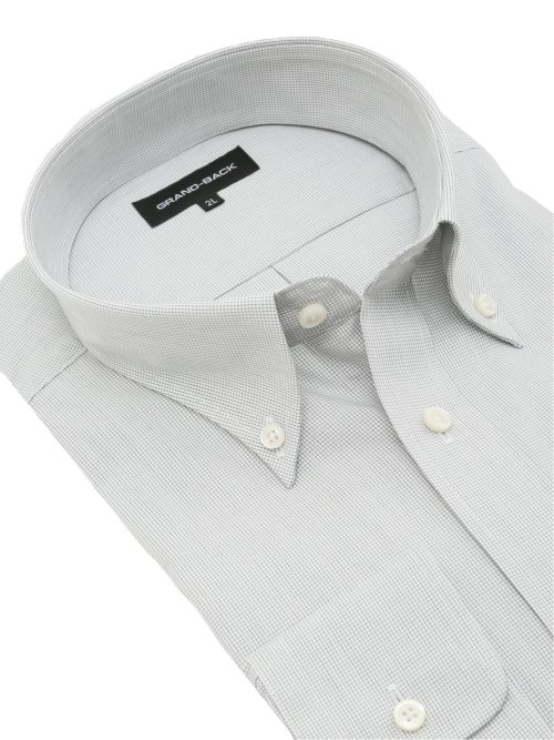 【大きいサイズ】グランバック/GRAND-BACK 綿100% 形態安定 ボタンダウン長袖シャツ