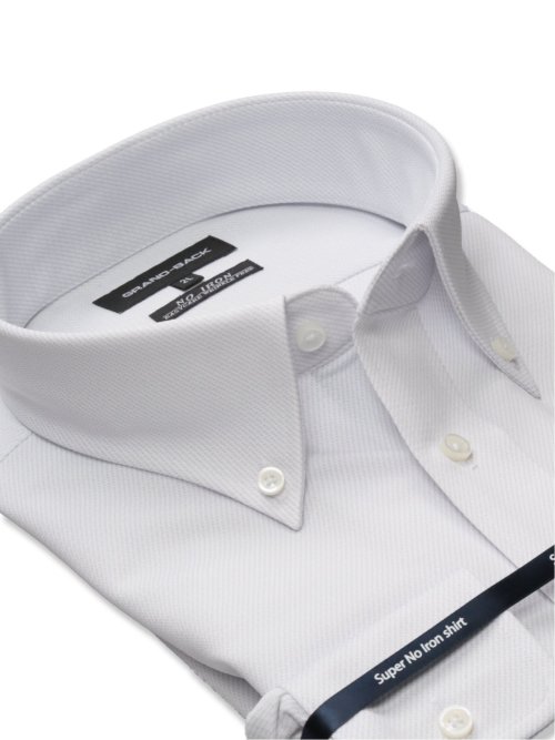 【大きいサイズ】グランバック/GRAND-BACK ノーアイロンストレッチ ボタンダウン長袖ニットシャツ
