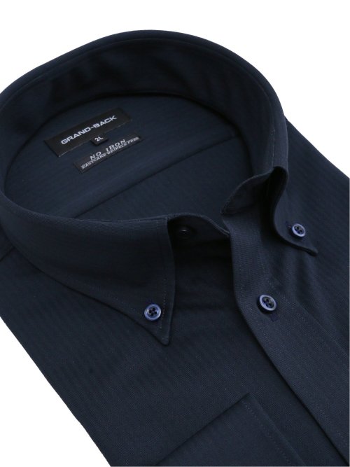 【大きいサイズ】グランバック/GRAND-BACK ノーアイロンストレッチ ボタンダウン長袖ニットシャツ