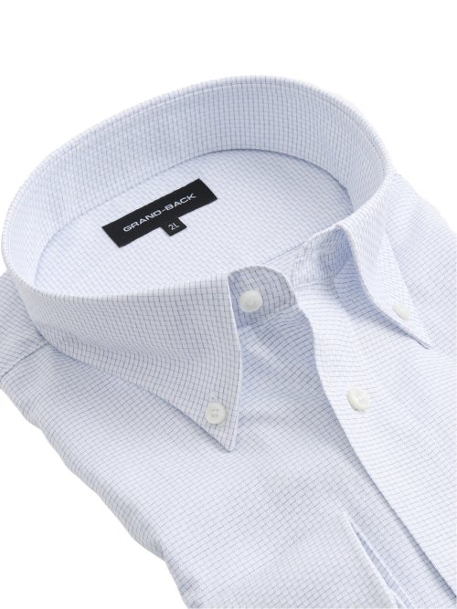 【大きいサイズ】グランバック/GRAND-BACK 綿100% 形態安定 ボタンダウン長袖シャツ