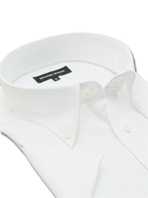 【大きいサイズ】グランバック/GRAND-BACK 綿100% 形態安定 ボタンダウン半袖シャツ