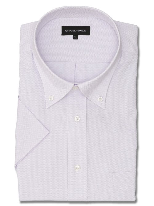 【大きいサイズ】グランバック/GRAND-BACK 綿100% 形態安定 ボタンダウン半袖シャツ