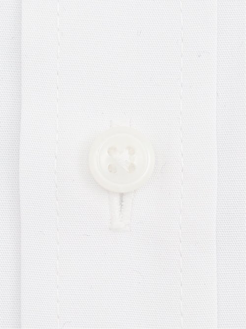 【白無地】形態安定 吸水速乾 スリムフィット レギュラーカラー長袖シャツ
