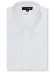 【白無地】形態安定 吸水速乾 スタンダードフィット レギュラーカラー長袖シャツ