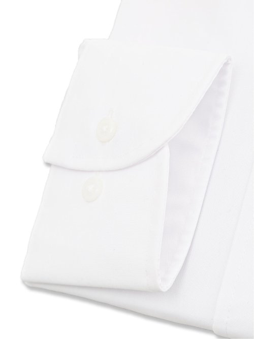 【白無地】形態安定 吸水速乾 スリムフィット レギュラーカラー長袖シャツ