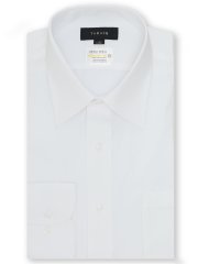 【白無地】形態安定 吸水速乾 スタンダードフィット レギュラーカラー長袖シャツ