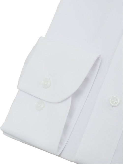 【白無地】形態安定 吸水速乾 スタンダードフィット レギュラーカラー長袖シャツ