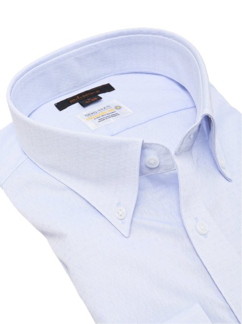 形態安定 吸水速乾 スタンダードフィット ボタンダウン長袖シャツ