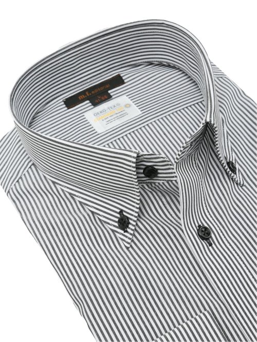 形態安定 吸水速乾 スタンダードフィット ボタンダウン長袖シャツ