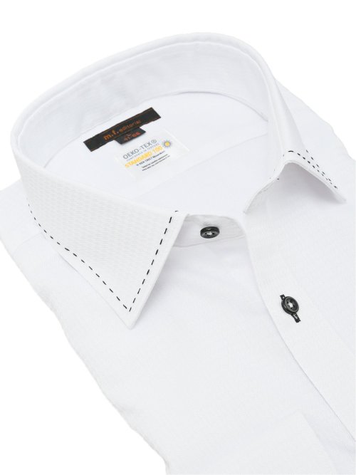 形態安定 吸水速乾 スタンダードフィット ワイドカラー長袖シャツ