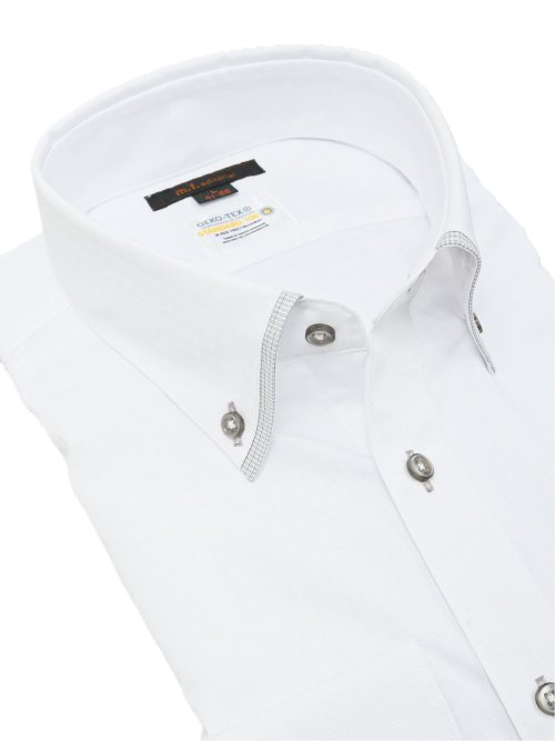 形態安定 吸水速乾 スタンダードフィット ボタンダウン長袖シャツ