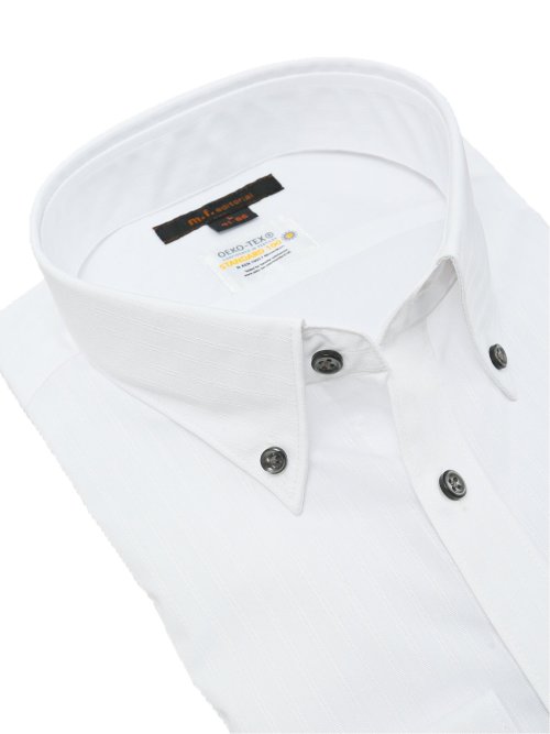 形態安定 吸水速乾 スタンダードフィット ボタンダウン長袖シャツ