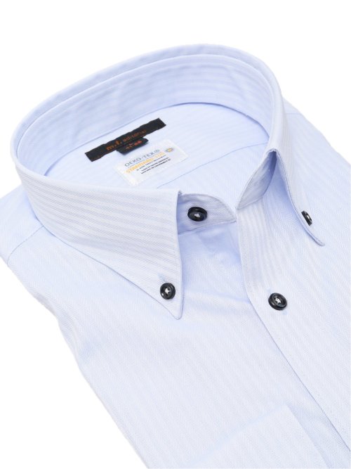 形態安定 吸水速乾 スタンダードフィット ボタンダウン長袖シャツ