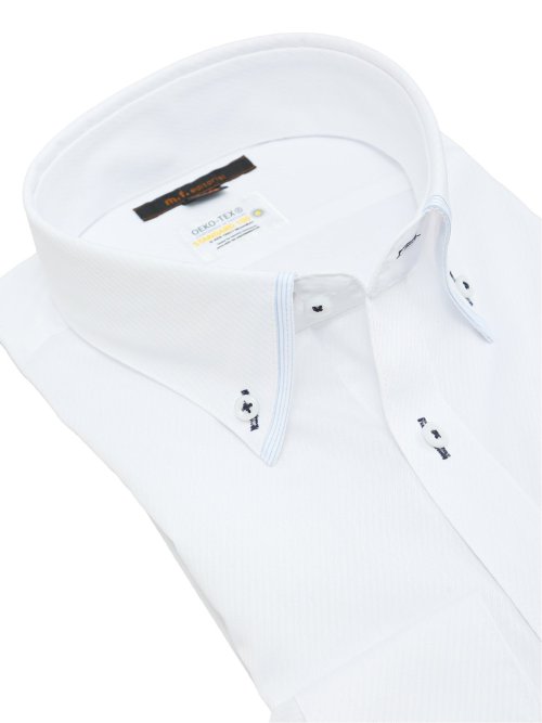 形態安定 吸水速乾 スタンダードフィット ボタンダウン長袖シャツ