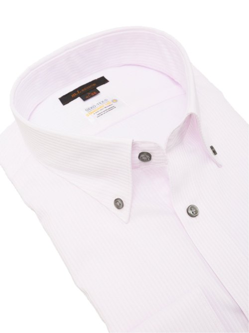 形態安定 吸水速乾 スタンダードフィット ボタンダウン長袖シャツ