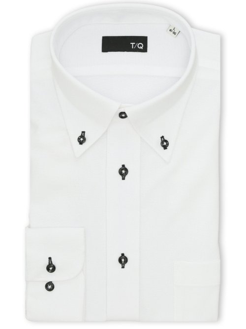 ノンアイロンストレッチ NEWスタンダードフィット ボタンダウン長袖ニットシャツ