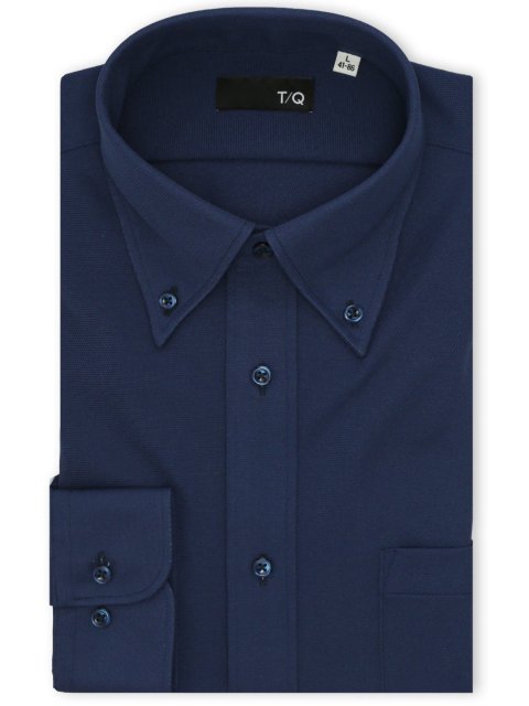 ノンアイロンストレッチ NEWスタンダードフィット ボタンダウン長袖ニットシャツ