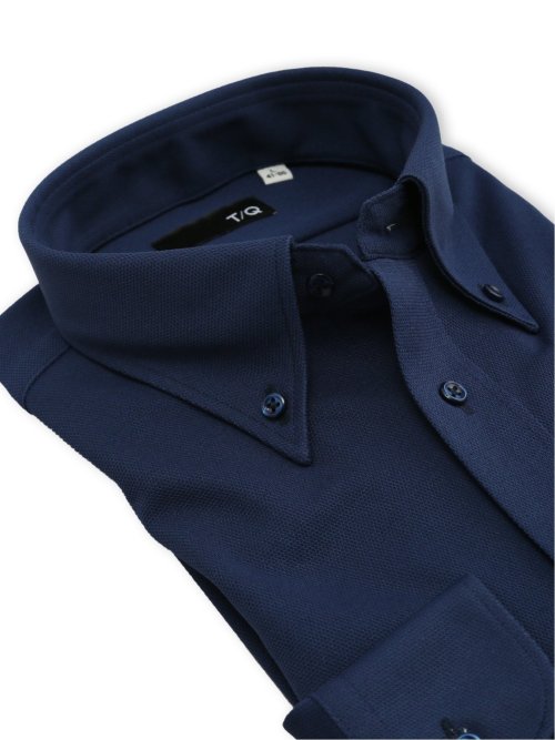 ノンアイロンストレッチ NEWスタンダードフィット ボタンダウン長袖ニットシャツ