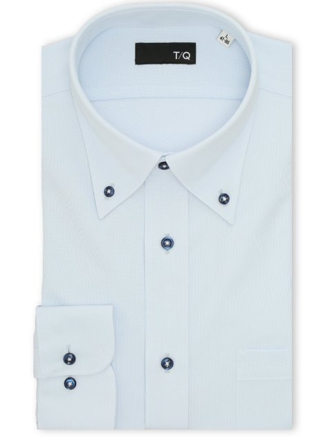 ノンアイロンストレッチ NEWスタンダードフィット ボタンダウン長袖ニットシャツ