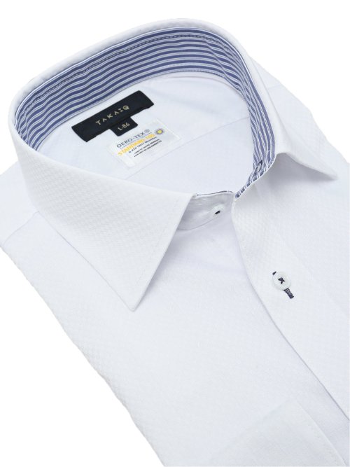 形態安定 吸水速乾 スタンダードフィット ワイドカラー長袖シャツ