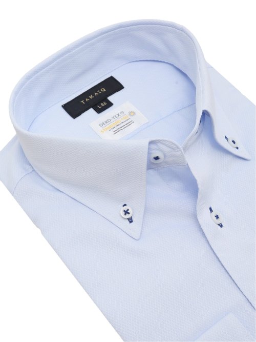 形態安定 吸水速乾 スタンダードフィット ボタンダウン長袖シャツ