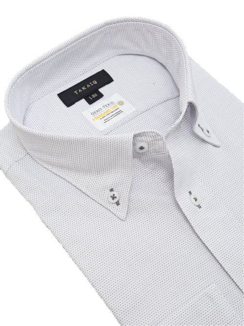 形態安定 吸水速乾 スタンダードフィット ボタンダウン長袖シャツ