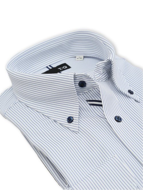 ノンアイロンストレッチ NEWスタンダードフィット ボタンダウン長袖ニットシャツ