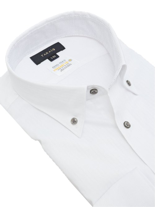 形態安定 吸水速乾 スタンダードフィット ボタンダウン長袖シャツ