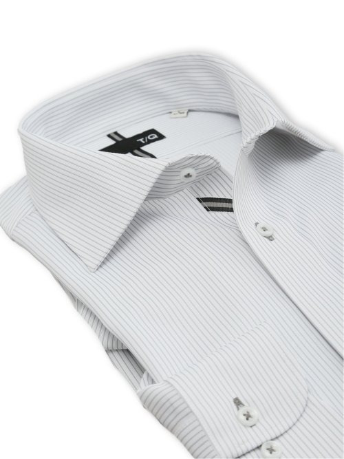 ノンアイロンストレッチ NEWスタンダードフィット ワイドカラー長袖ニットシャツ