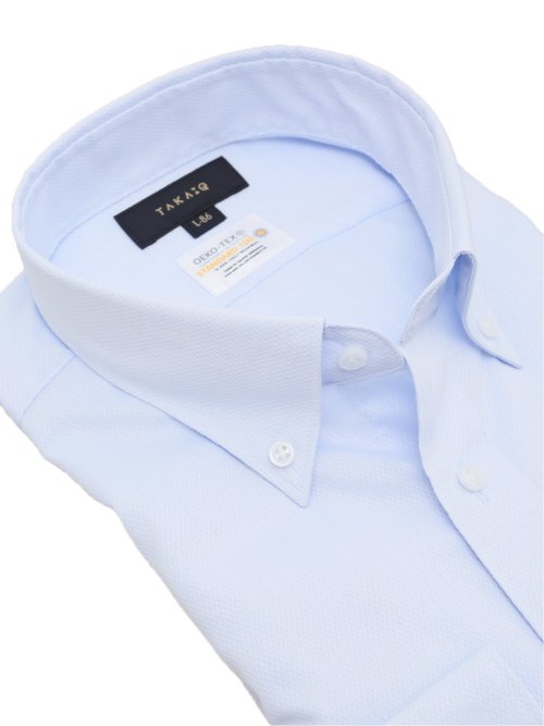 形態安定 吸水速乾 スタンダードフィット ボタンダウン長袖シャツ