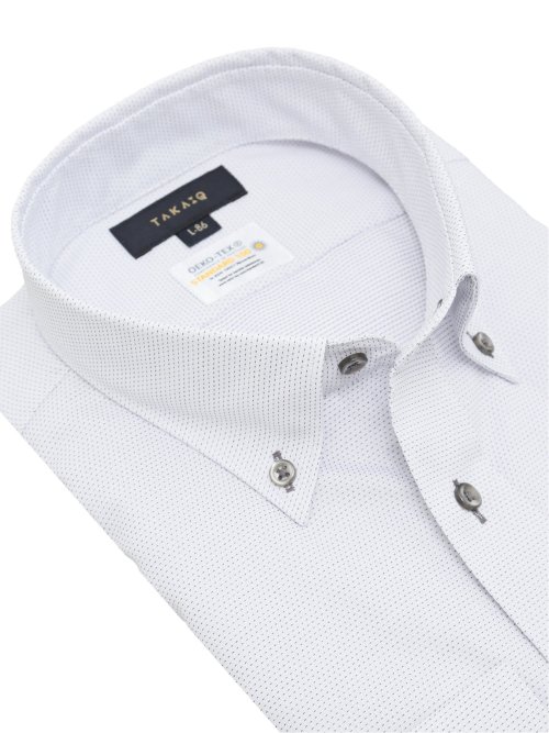 形態安定 吸水速乾 スタンダードフィット ボタンダウン長袖シャツ
