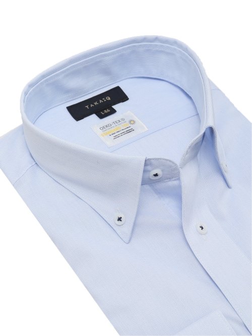 形態安定 吸水速乾 スタンダードフィット ボタンダウン長袖シャツ