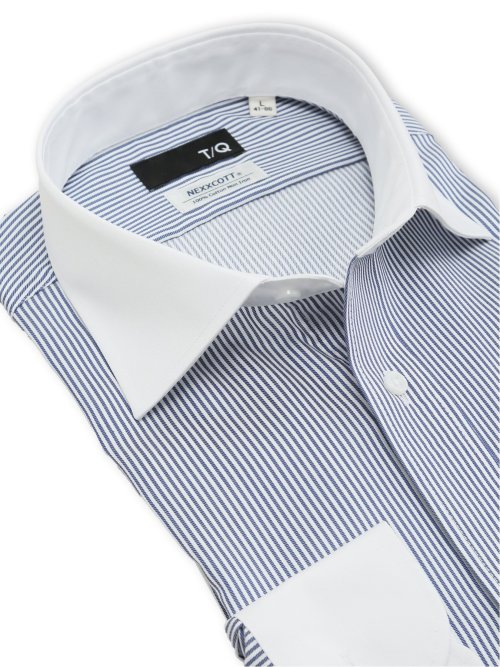 綿100% ノンアイロン NEWスタンダードフィット ワイドカラー長袖シャツ